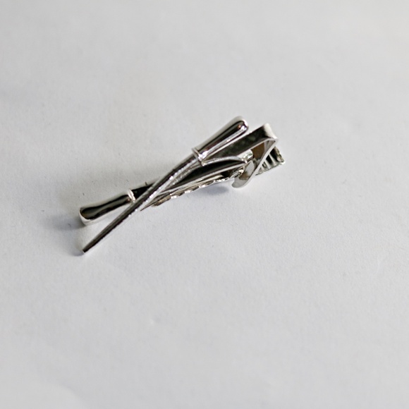 Sterling Knife & Knife Sharpener Tie Clasp - Picture 1 of 2